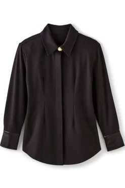 Soft Surroundings Mattea Faux Leather Cuff Tunic| Tops