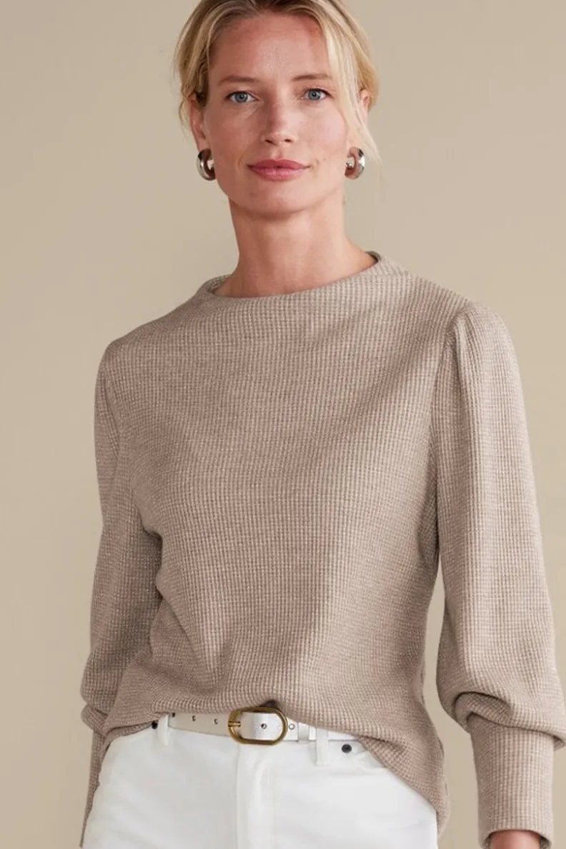 Soft Surroundings Melina Waffle Pullover| Tops
