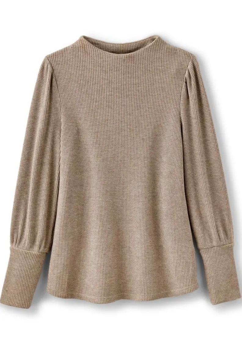 Soft Surroundings Melina Waffle Pullover| Tops