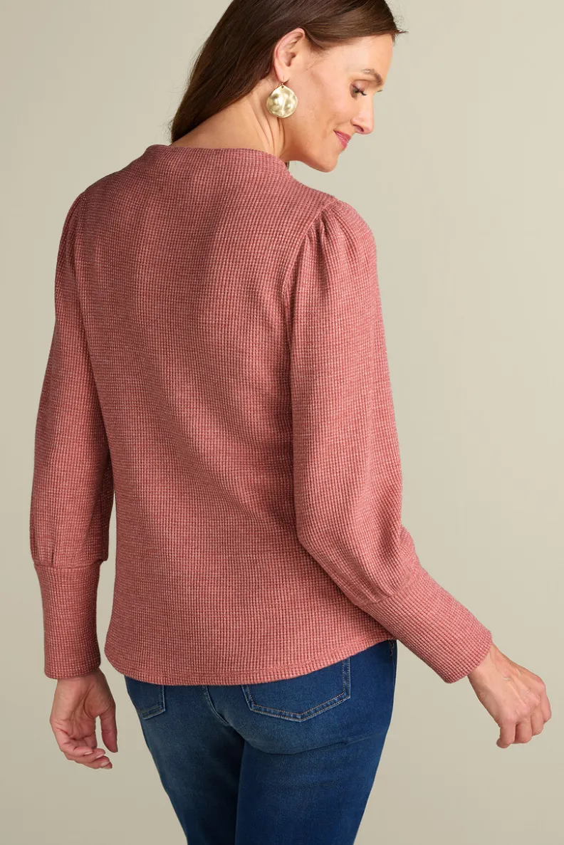 Soft Surroundings Melina Waffle Pullover| Tops