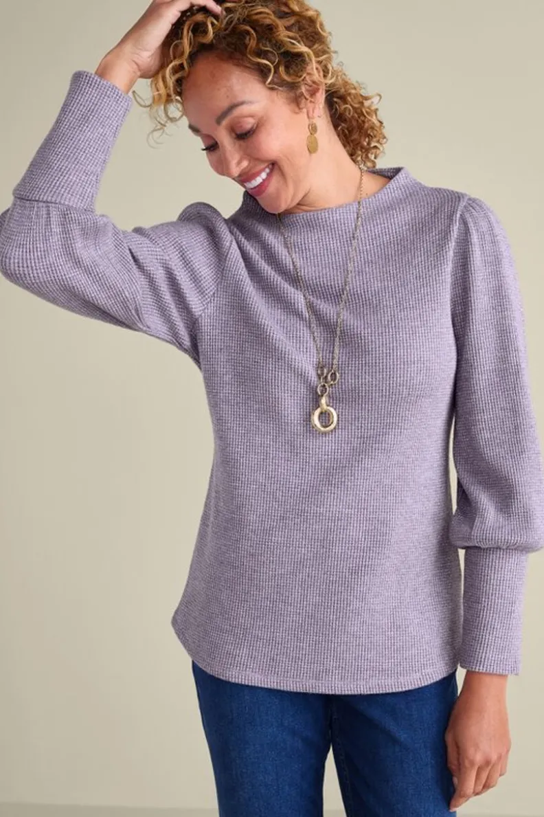 Soft Surroundings Melina Waffle Pullover| Tops