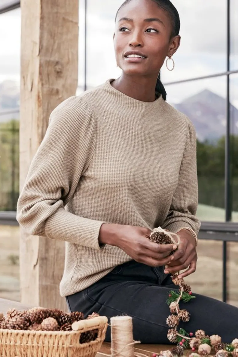 Soft Surroundings Melina Waffle Pullover| Tops