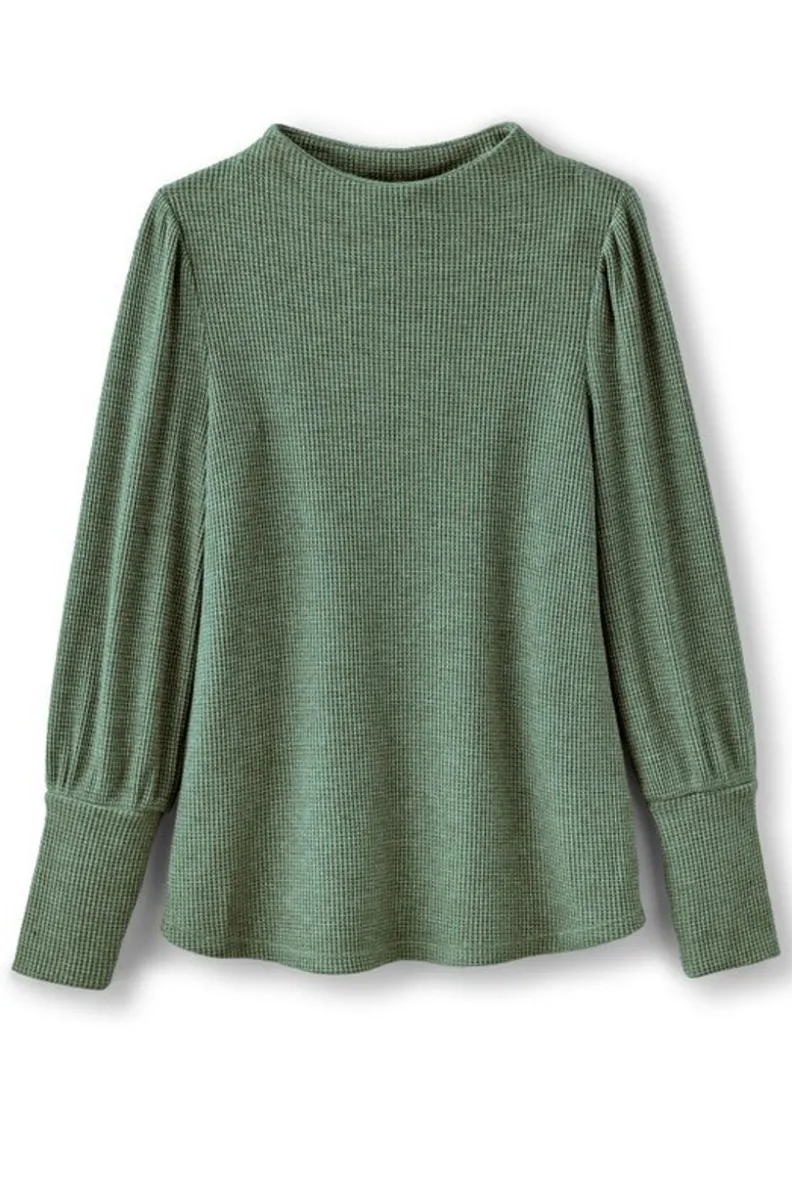 Soft Surroundings Melina Waffle Pullover| Tops