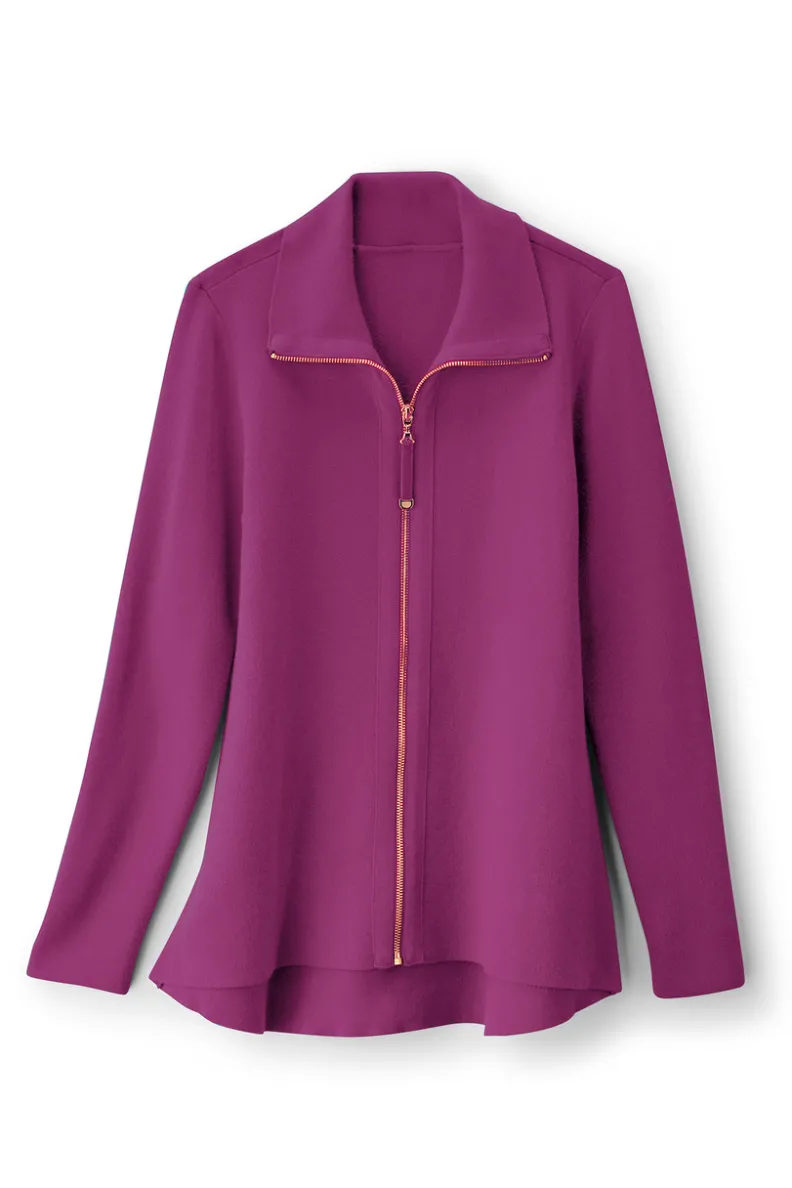 Soft Surroundings Meria Zip Cardi| Tops|Sweaters & Cardigans