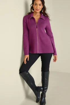 Soft Surroundings Meria Zip Cardi| Tops|Sweaters & Cardigans