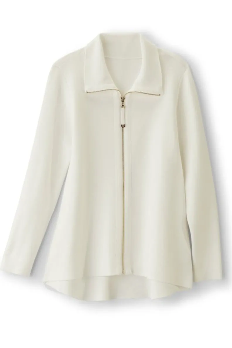 Soft Surroundings Meria Zip Cardi| Tops|Sweaters & Cardigans