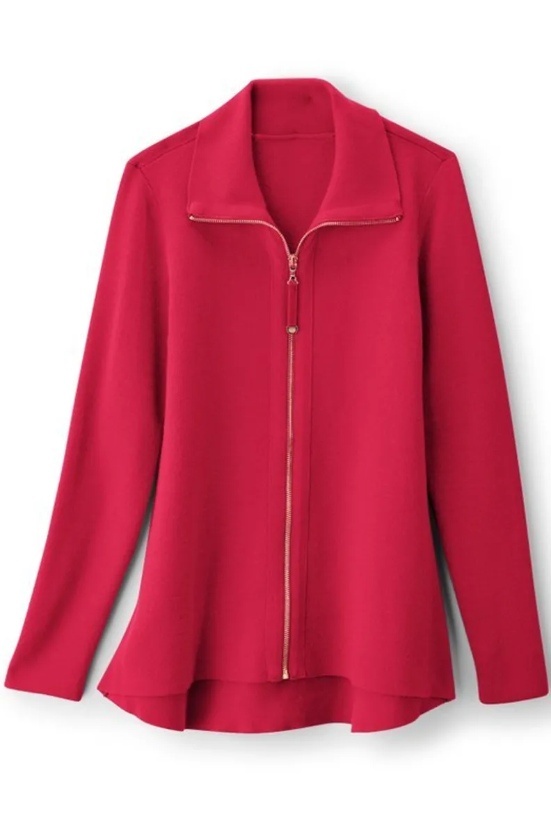 Soft Surroundings Meria Zip Cardi| Tops|Sweaters & Cardigans