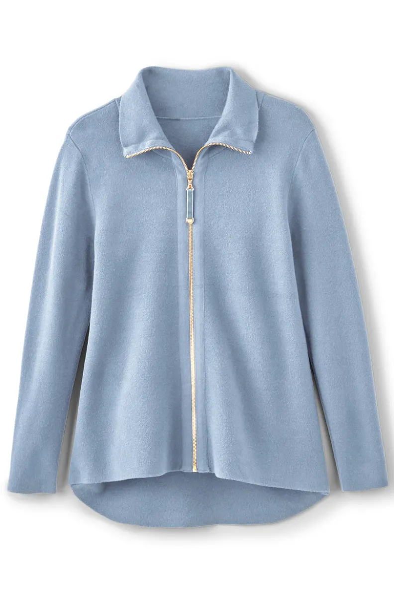 Soft Surroundings Meria Zip Cardi| Tops|Sweaters & Cardigans