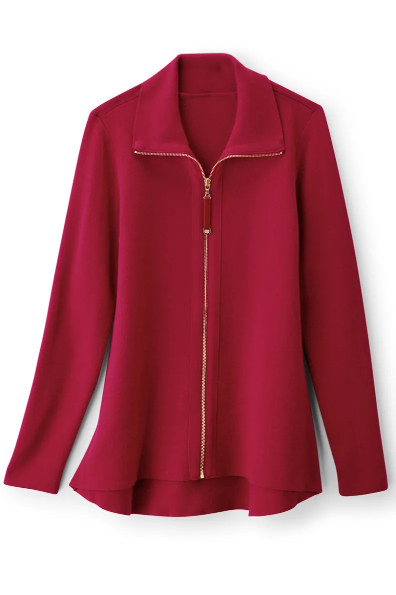 Soft Surroundings Meria Zip Cardi| Tops|Sweaters & Cardigans