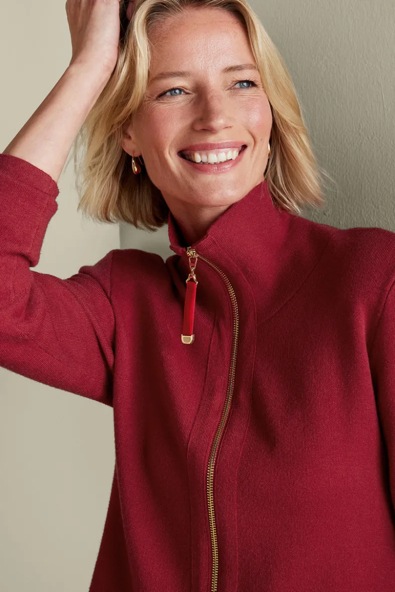 Soft Surroundings Meria Zip Cardi| Tops|Sweaters & Cardigans