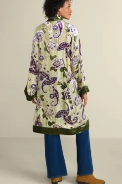 Soft Surroundings Nomi Silk Blend Velvet Kimono| Toppers|Jackets & Coats