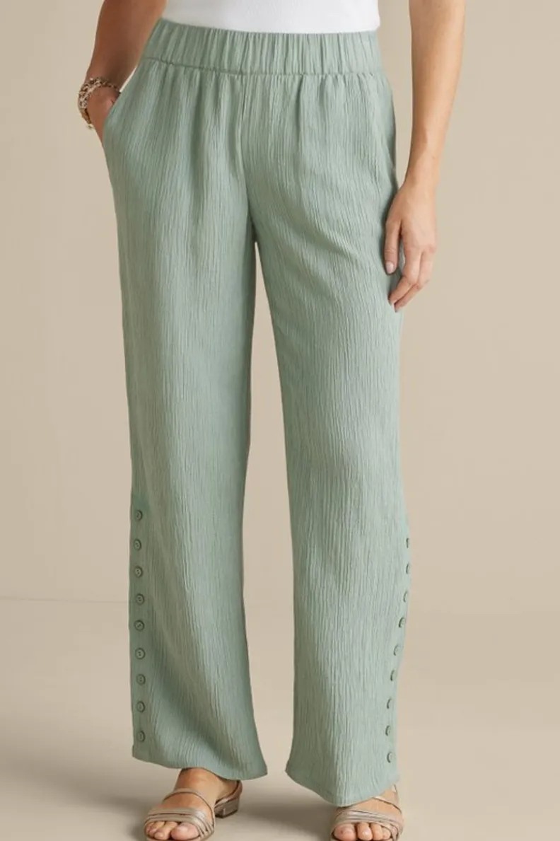 Soft Surroundings Oceo Gauze Wide-Leg Pants| Pants