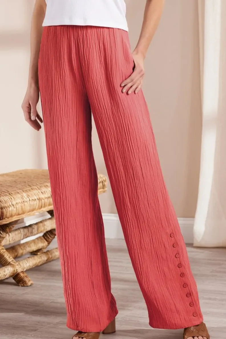 Soft Surroundings Oceo Gauze Wide-Leg Pants| Pants
