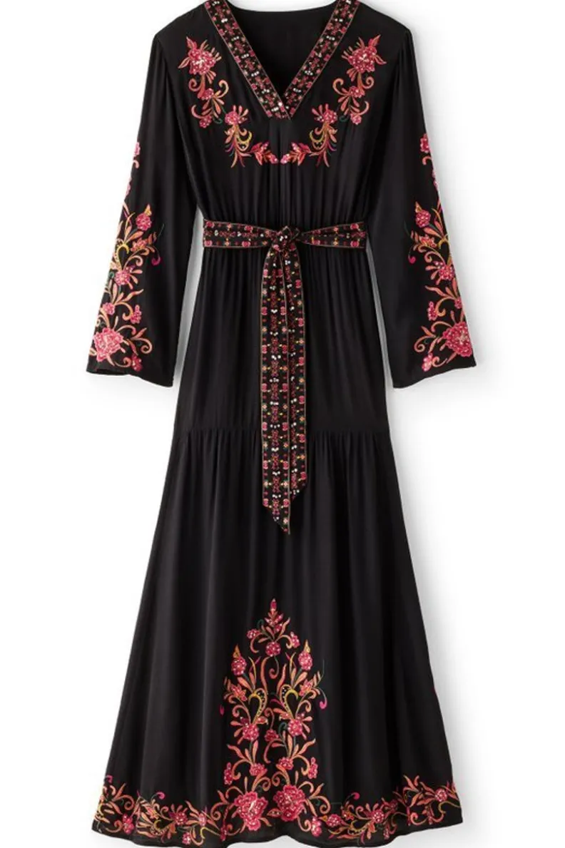 Soft Surroundings Onyx Embellished Maxi Dress| Dresses