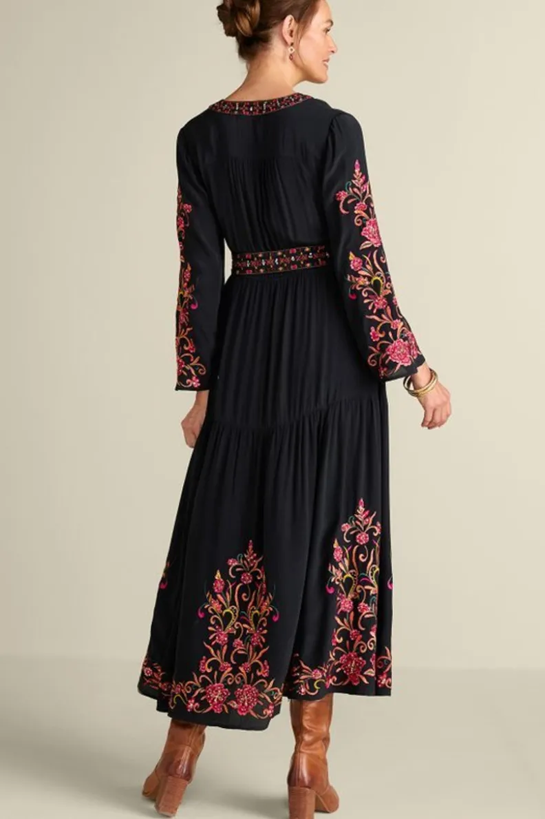 Soft Surroundings Onyx Embellished Maxi Dress| Dresses