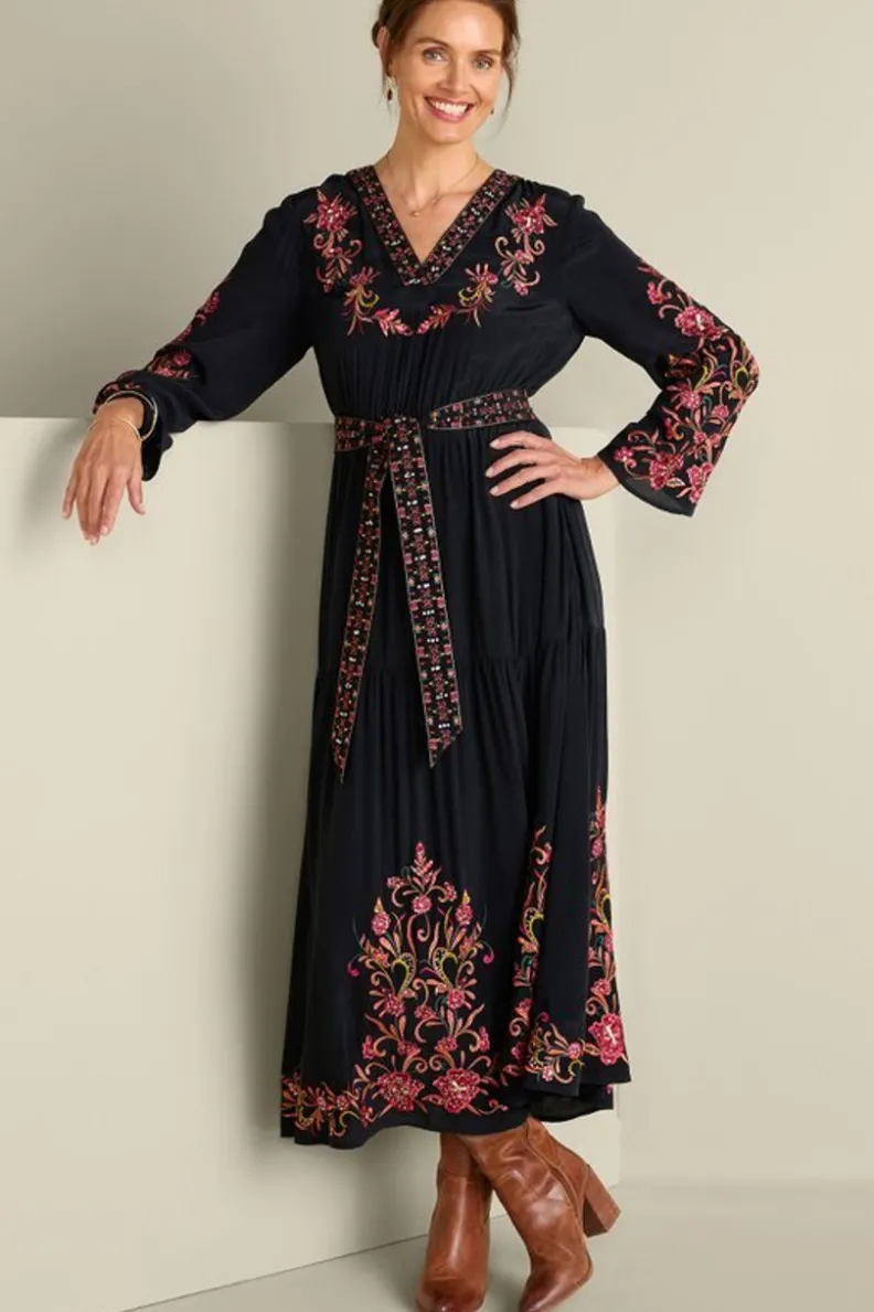 Soft Surroundings Onyx Embellished Maxi Dress| Dresses