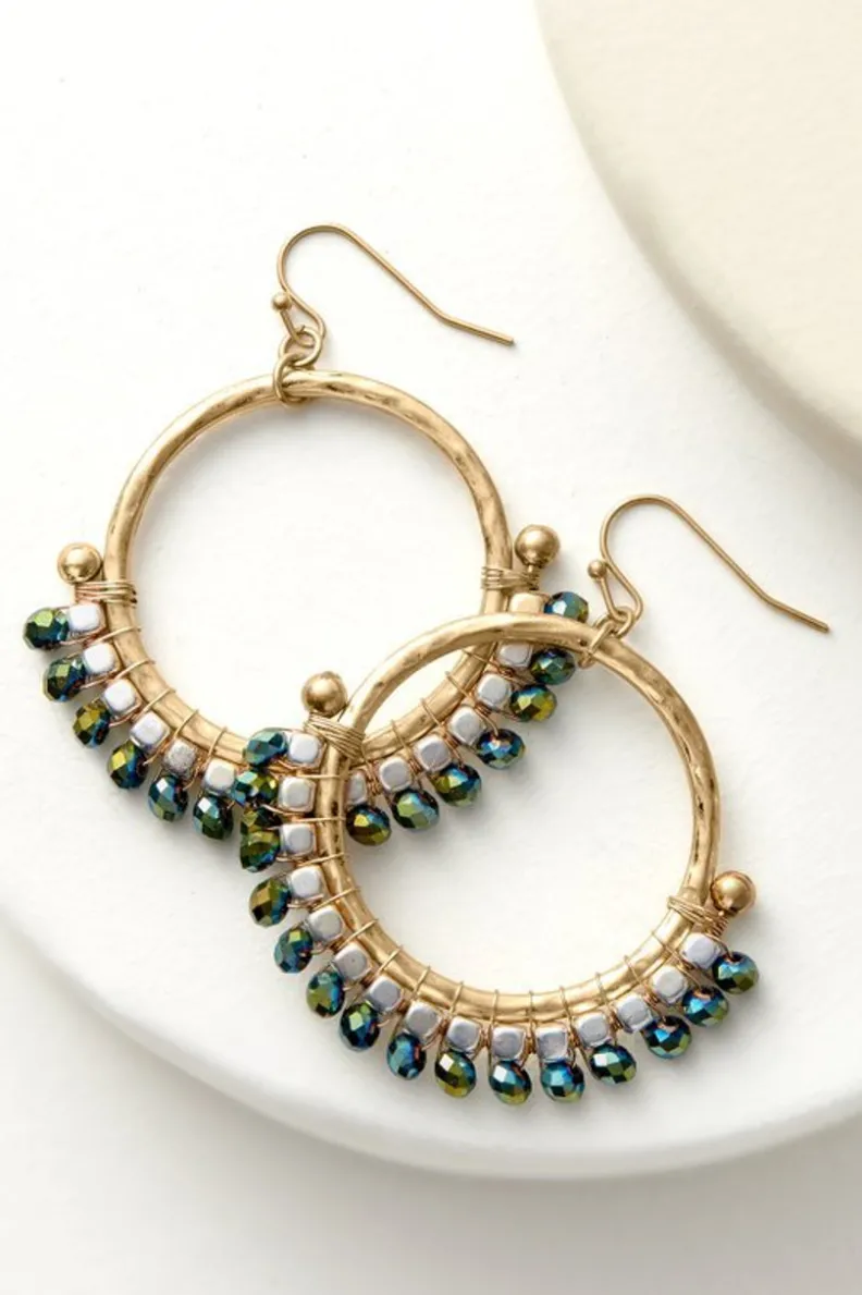 Soft Surroundings Phoebe Beads Hoop Earrings| Jewelry|Earrings