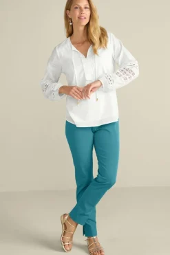 Soft Surroundings Prospera Lace Trim Top| Tops