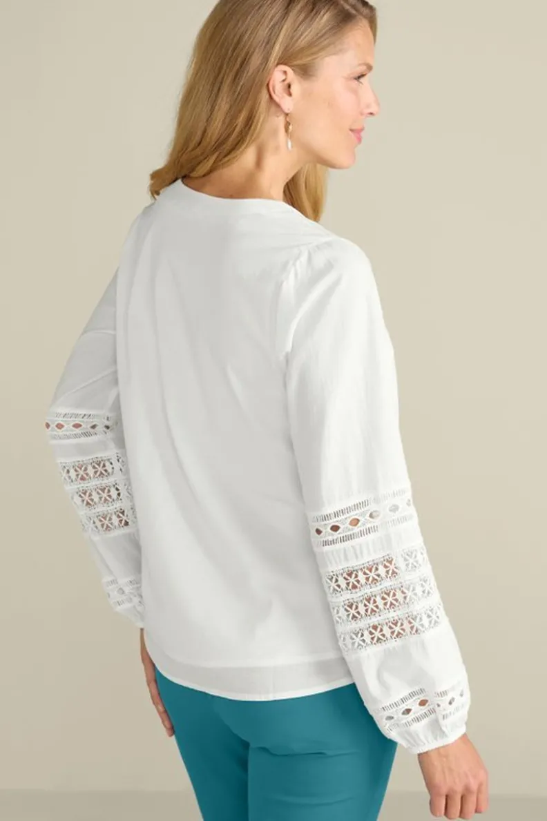 Soft Surroundings Prospera Lace Trim Top| Tops