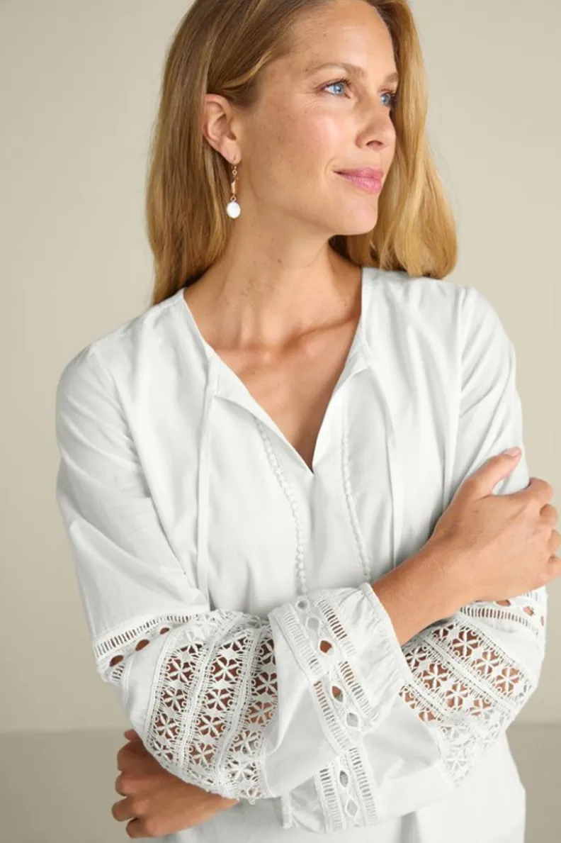 Soft Surroundings Prospera Lace Trim Top| Tops