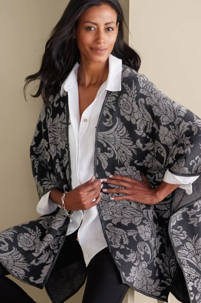 Soft Surroundings Rian Jacquard Ruana| Scarves & Wraps
