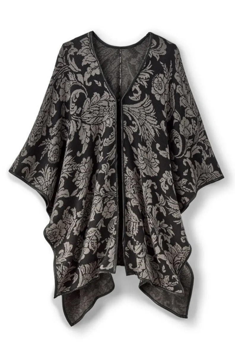Soft Surroundings Rian Jacquard Ruana| Scarves & Wraps
