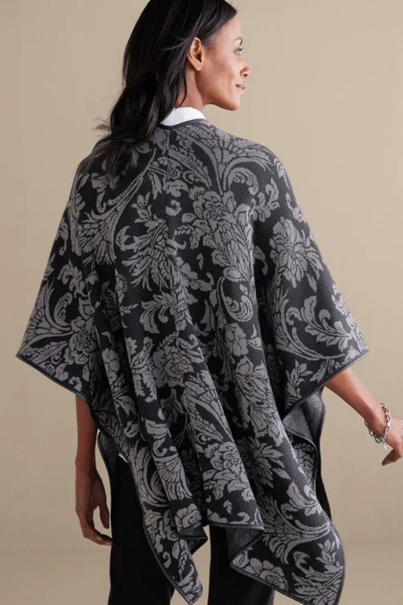 Soft Surroundings Rian Jacquard Ruana| Scarves & Wraps