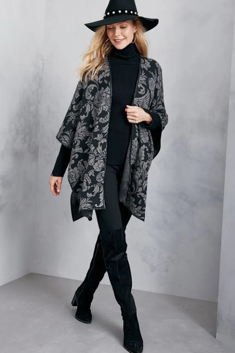 Soft Surroundings Rian Jacquard Ruana| Scarves & Wraps