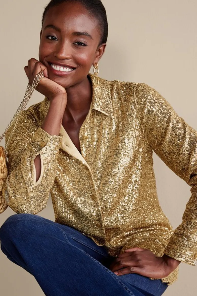 Soft Surroundings Sancerre Sequin Shirt| Tops