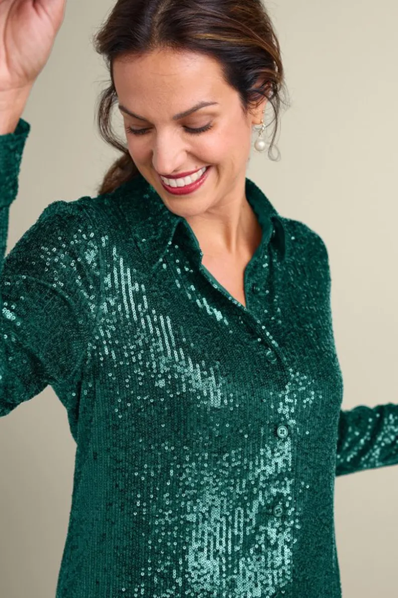 Soft Surroundings Sancerre Sequin Shirt| Tops
