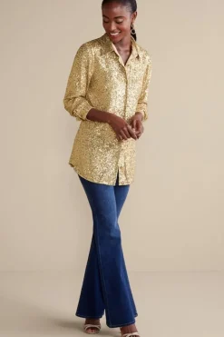 Soft Surroundings Sancerre Sequin Shirt| Tops