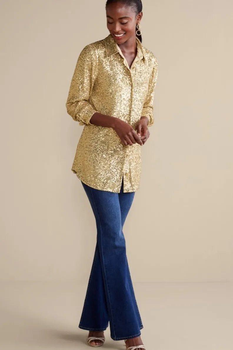 Soft Surroundings Sancerre Sequin Shirt| Tops