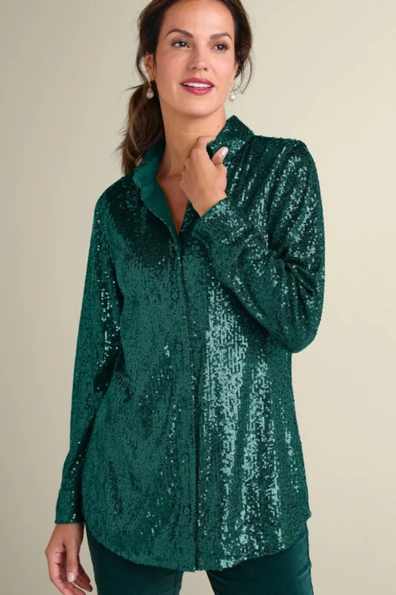 Soft Surroundings Sancerre Sequin Shirt| Tops