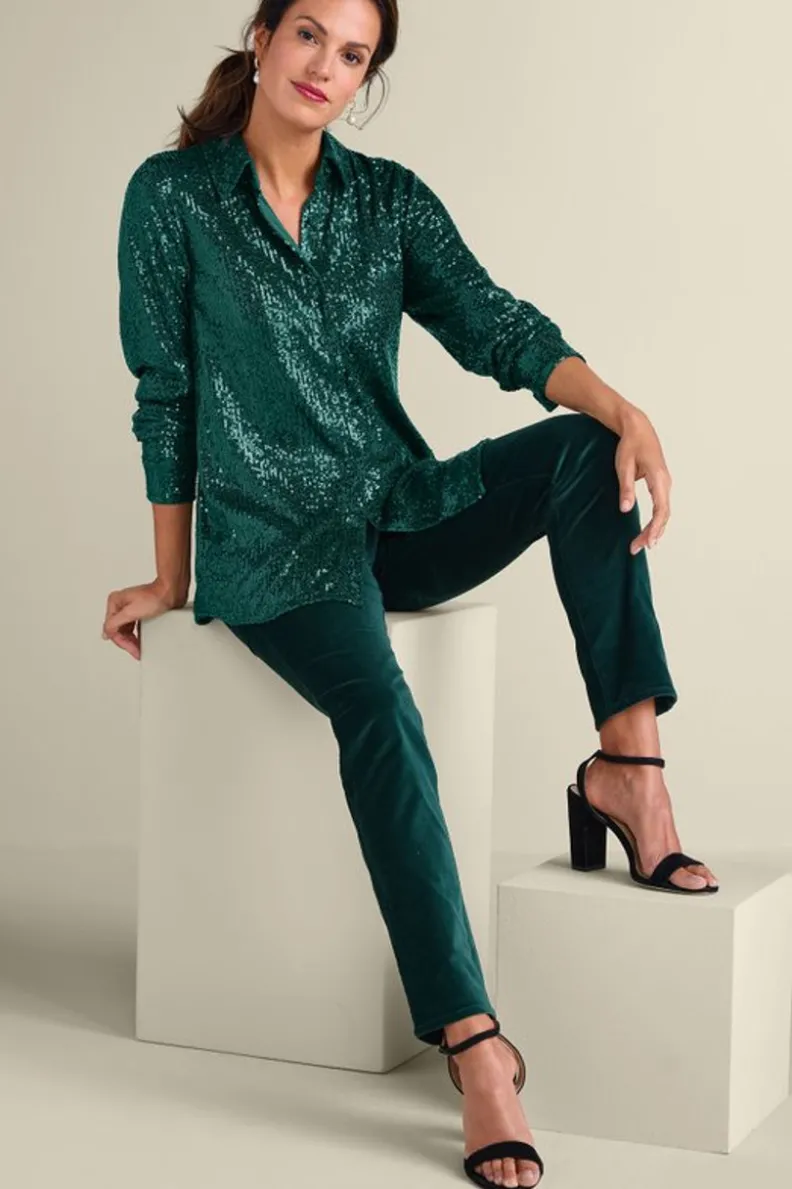 Soft Surroundings Sancerre Sequin Shirt| Tops