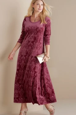 Soft Surroundings Santiago Embossed Velvet Dress| Dresses