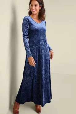 Soft Surroundings Santiago Embossed Velvet Dress| Dresses