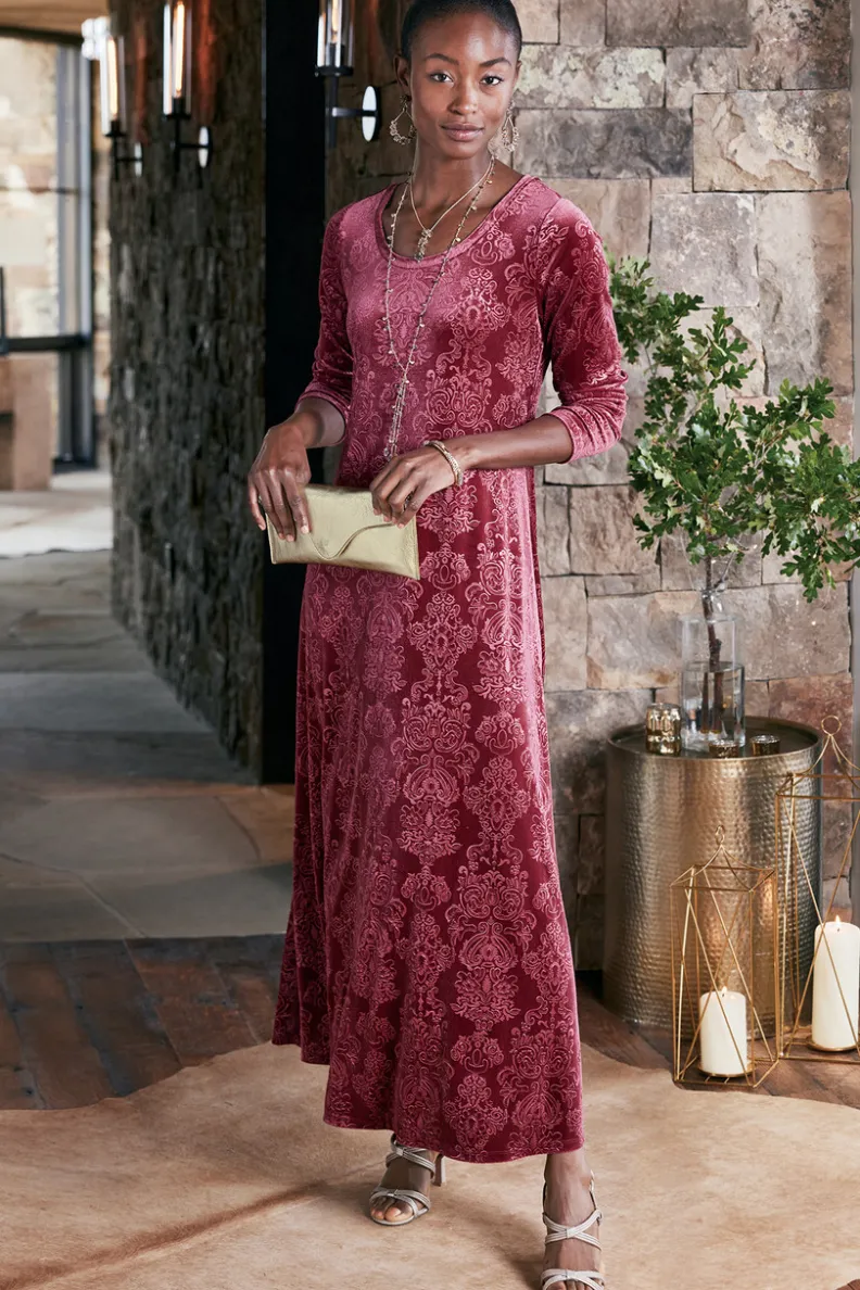 Soft Surroundings Santiago Embossed Velvet Dress| Dresses
