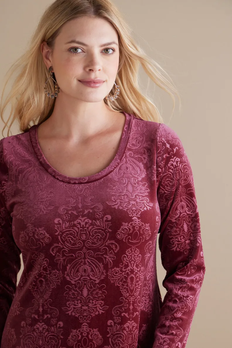 Soft Surroundings Santiago Embossed Velvet Dress| Dresses