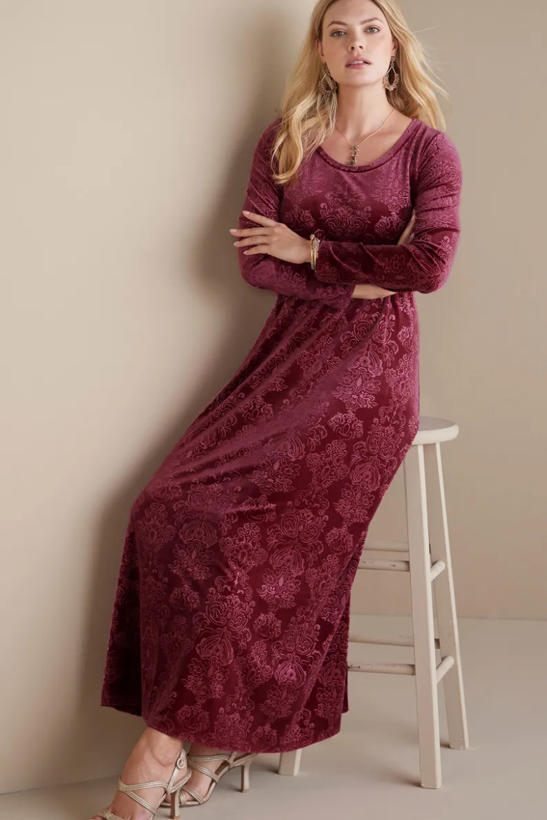 Soft Surroundings Santiago Embossed Velvet Dress| Dresses