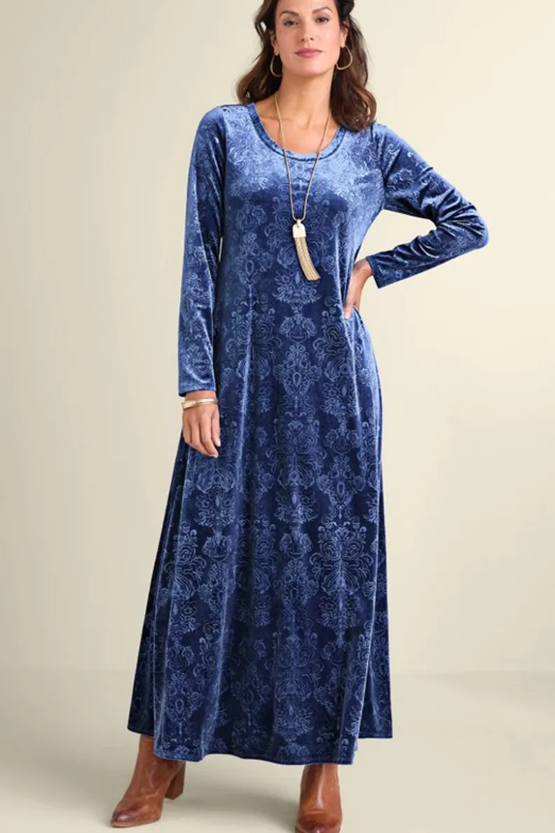 Soft Surroundings Santiago Embossed Velvet Dress| Dresses