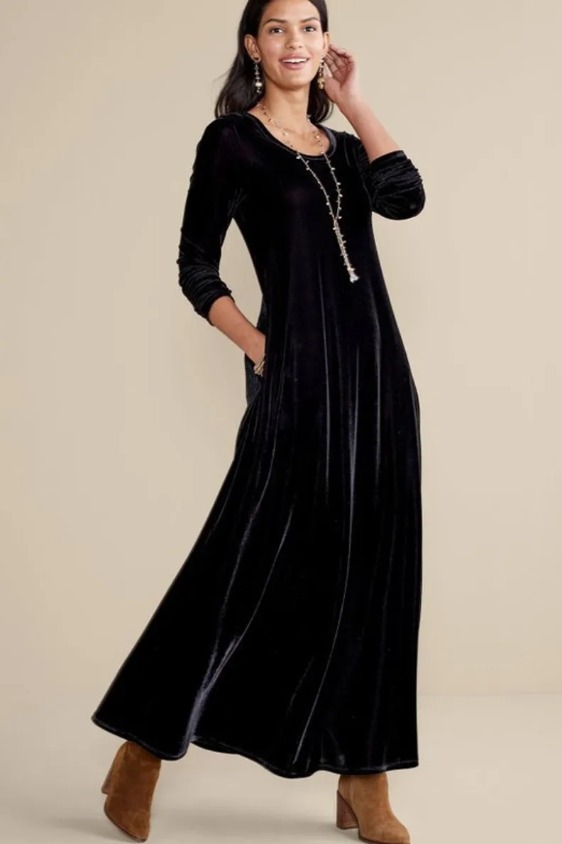 Soft Surroundings Santiago Stretch Velvet Dress| Dresses