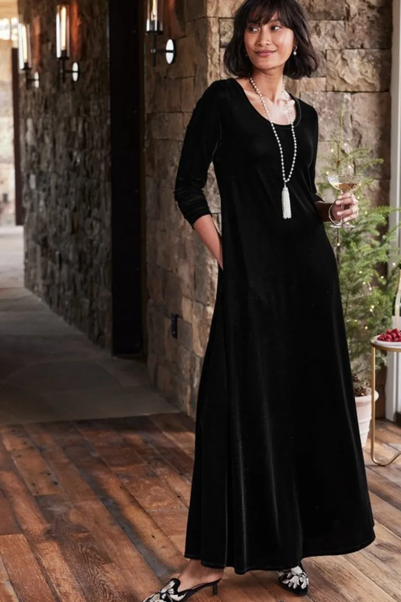 Soft Surroundings Santiago Stretch Velvet Dress| Dresses