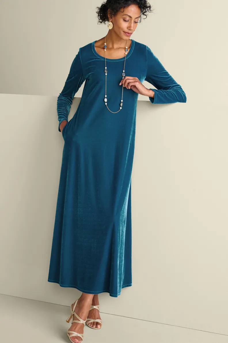 Soft Surroundings Santiago Stretch Velvet Dress| Dresses