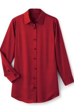 Soft Surroundings Satin Boyfriend Shirt| Tops
