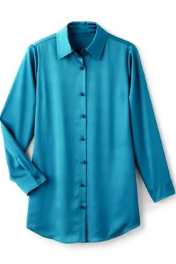 Soft Surroundings Satin Boyfriend Shirt| Tops