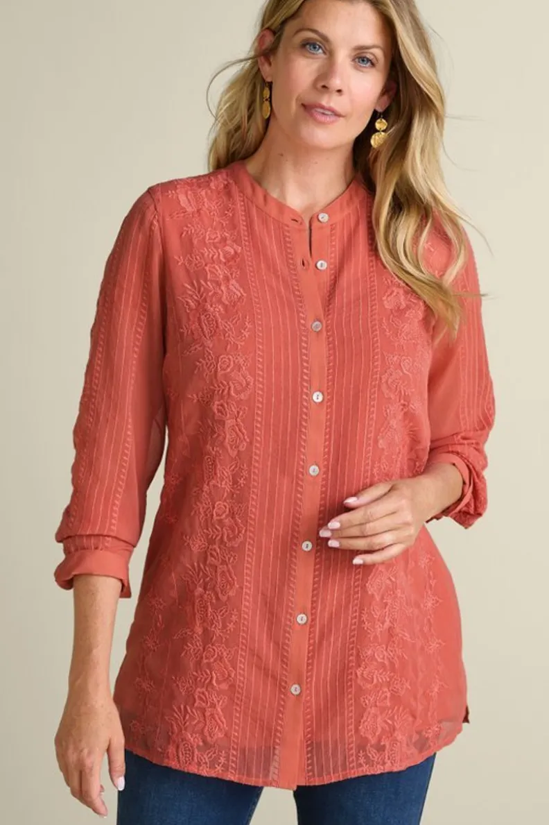 Soft Surroundings Serafine Embroidered Tunic| Tops
