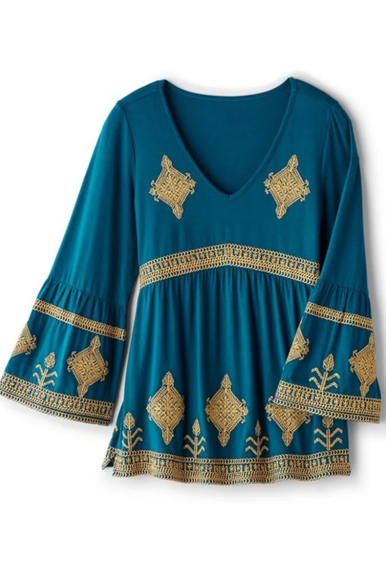 Soft Surroundings Setara 3/4 Sleeve Top| Tops