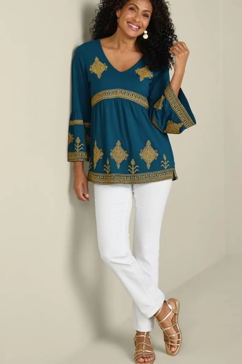 Soft Surroundings Setara 3/4 Sleeve Top| Tops