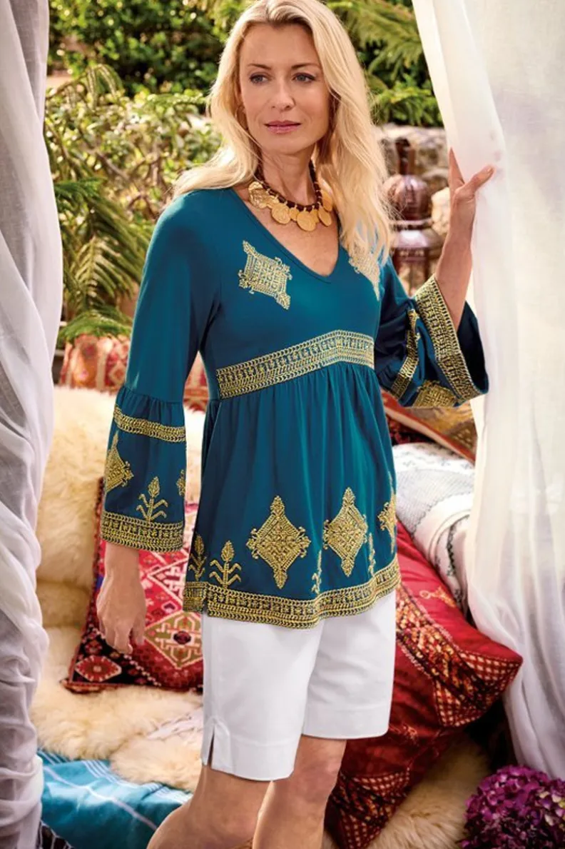 Soft Surroundings Setara 3/4 Sleeve Top| Tops