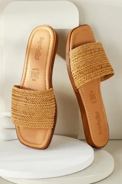 Soft Surroundings Seychelles Palms Perfection Woven Slide| Shoes